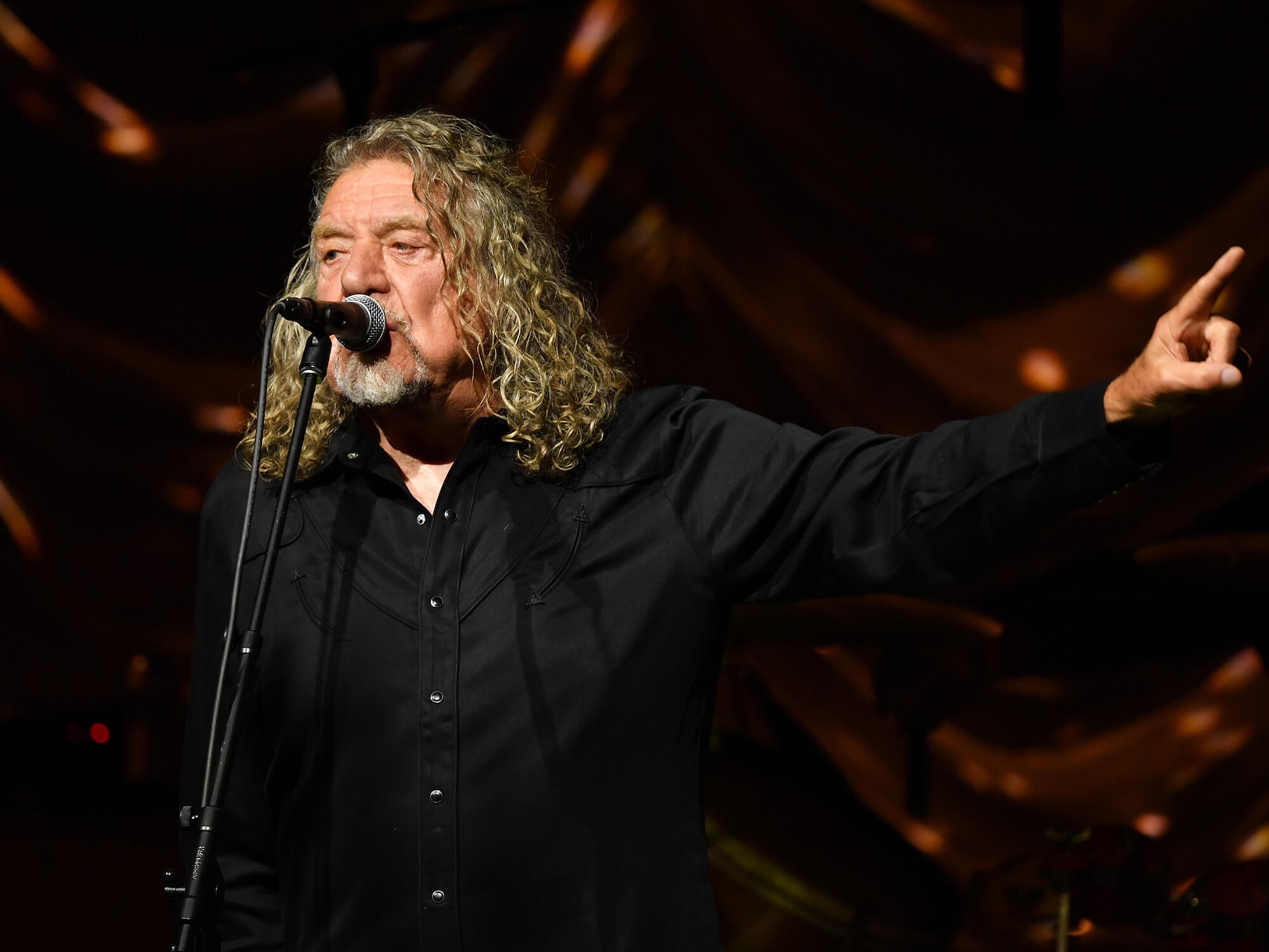 Robert Plant performing live on stage
